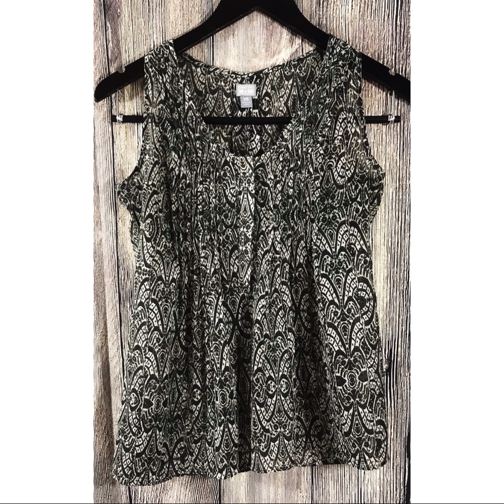 Converse One Star Sleeveless Pleated Top Blouse